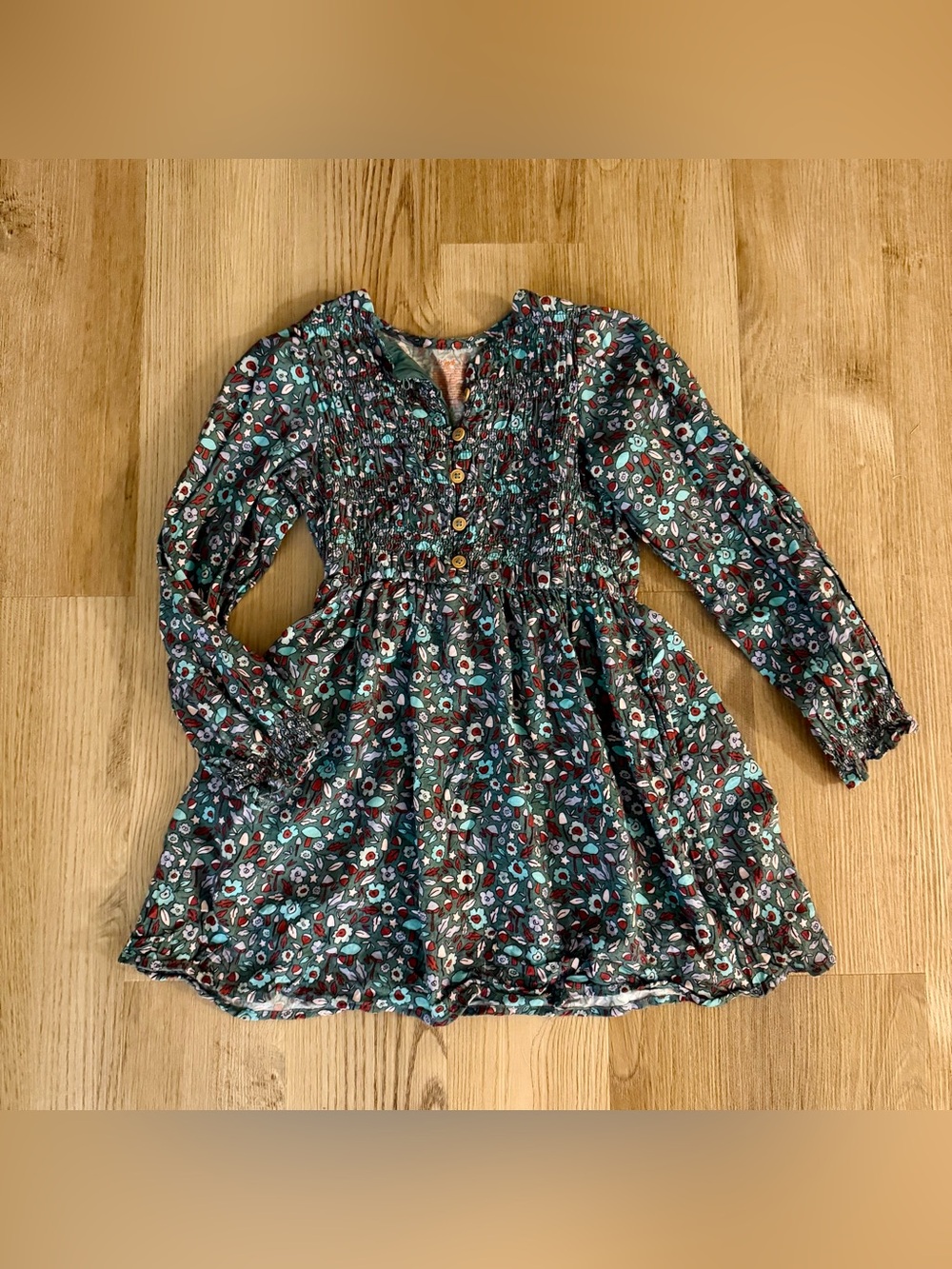 Cat & Jack Fall Floral Long-Sleeve Dress